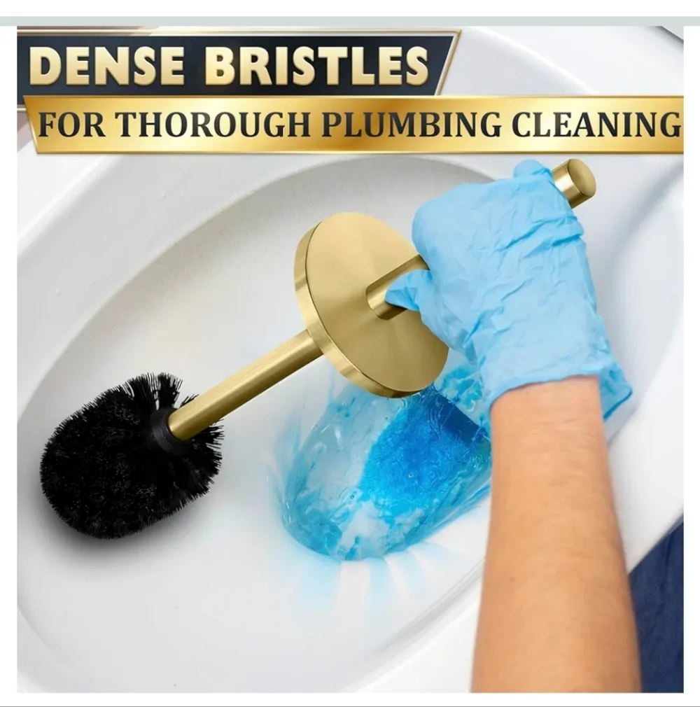 Gold Toilet Brush Set